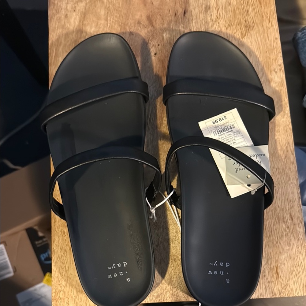Black Slide Sandals